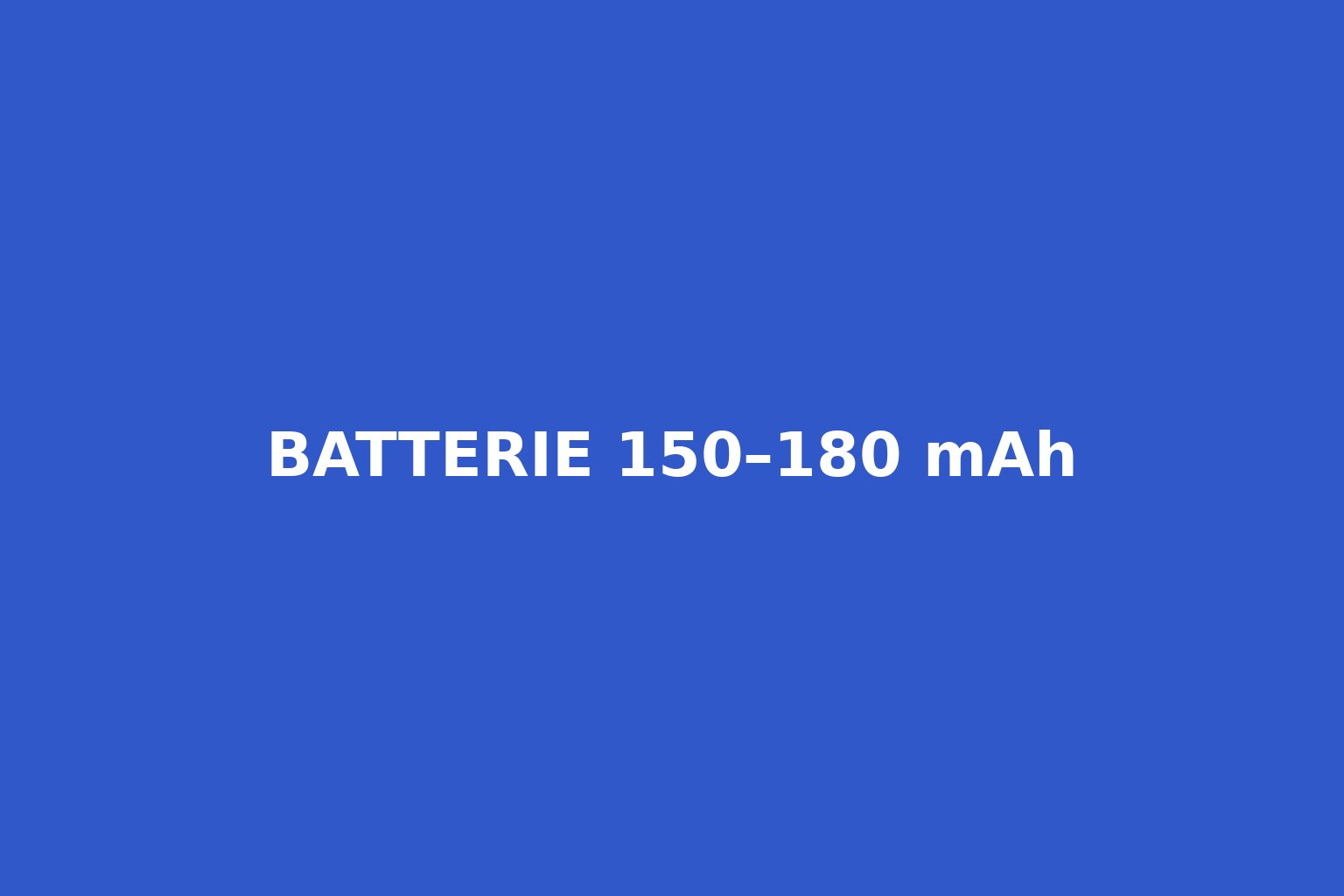 Etichetta blu con la scritta Batterie 150–180 mAh – categoria batterie compatte per droni e modellismo RC