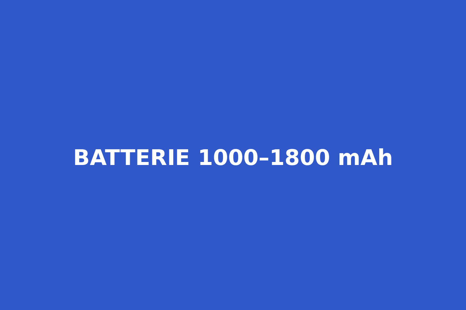 Etichetta blu con la scritta Batterie 1000–1800 mAh – categoria batterie LiPo per modellismo RC