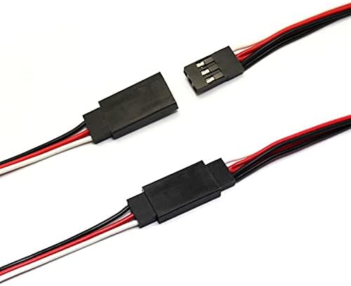 25 Pieces Servo Extension Cable Kit - JR Style Male to Female - 26 AWG - Various Lengths (10cm, 15cm, 30cm, 50cm, 60cm) - for Remote Control Aeromodels