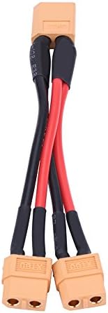 2 Pezzi Cavo XT60 Parallelo Maschio a 2 Femmina e Femmina a 2 Maschio 14AWG | Adattatori per Batterie Lipo RC | Droni, Auto, Aerei, Modellismo