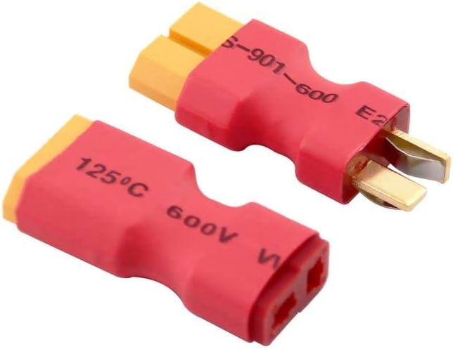 2 Pairs XT60 to T-Plug Deans Style Wireless Adapter, Male and Female Connector - Ideal for RC Modeling and Drones