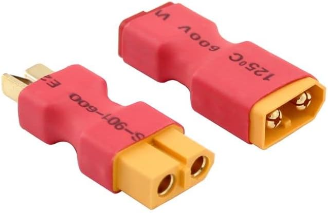 2 Pairs XT60 to T-Plug Deans Style Wireless Adapter, Male and Female Connector - Ideal for RC Modeling and Drones
