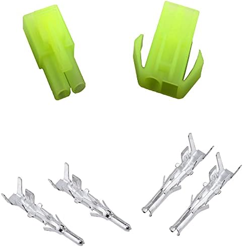 Set with 30 Pieces Mini Tamiya Connectors 2 Pin Male Female Crimp Pin Kit Compatible with Tamiya Mini Tamiya RC Model Making