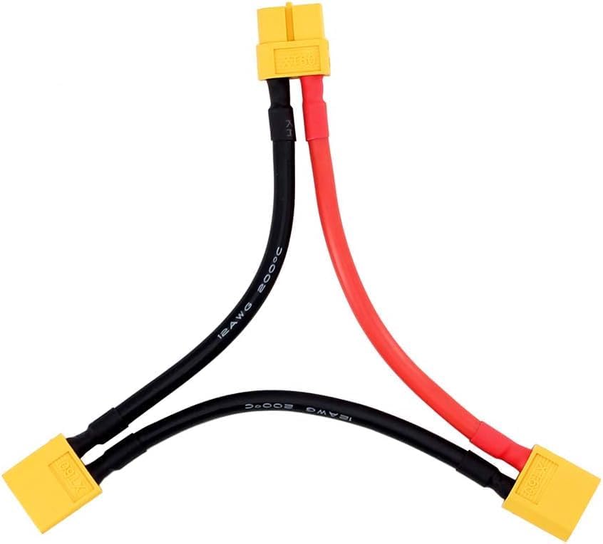 2 delar kabeladapter XT60 Series 2 Lipo med 4 par XT60-kontaktdon, spÀnningshöjande, M/F-kontaktdon, specifik för dynamisk modellering, silikon, plast