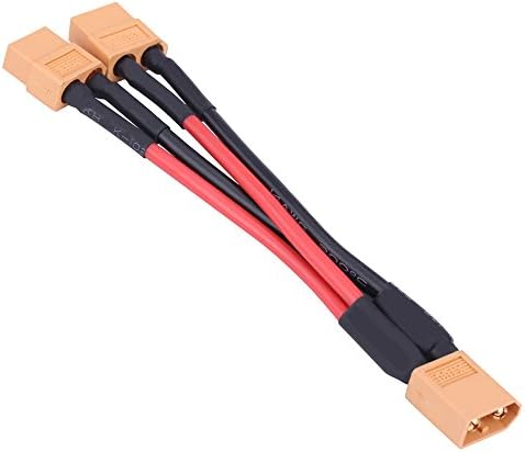 2 Pezzi Cavo XT60 Parallelo Maschio a 2 Femmina e Femmina a 2 Maschio 14AWG | Adattatori per Batterie Lipo RC | Droni, Auto, Aerei, Modellismo