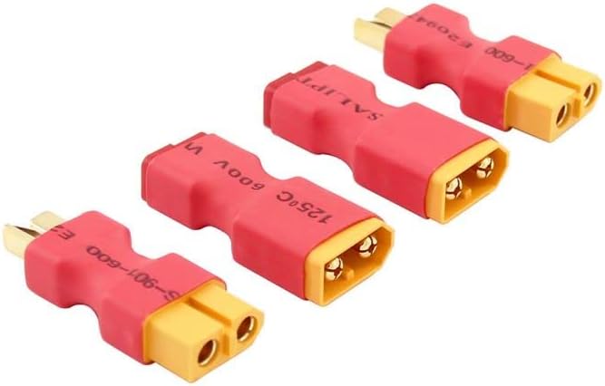 2 Pairs XT60 to T-Plug Deans Style Wireless Adapter, Male and Female Connector - Ideal for RC Modeling and Drones