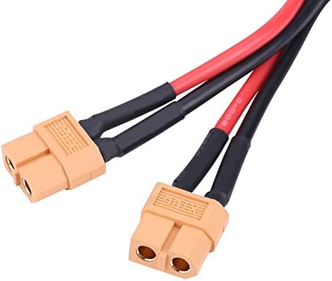 2 Pezzi Cavo XT60 Parallelo Maschio a 2 Femmina e Femmina a 2 Maschio 14AWG | Adattatori per Batterie Lipo RC | Droni, Auto, Aerei, Modellismo