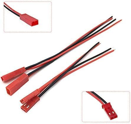Set od 20 JST 22 AWG 2-pinskih konektora | Za LED, svjetiljke, RC baterije, igračke | Visoka kvaliteta, crvena