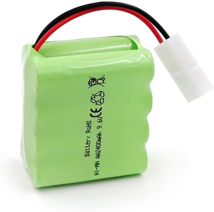 Baterija Ni-Mh 4,8 V 2400 mAh za polnjenje | Za avto na daljinsko upravljanje, RC Rock Crawler | Hitro polnjenje, zdrži 18+ min, zelena