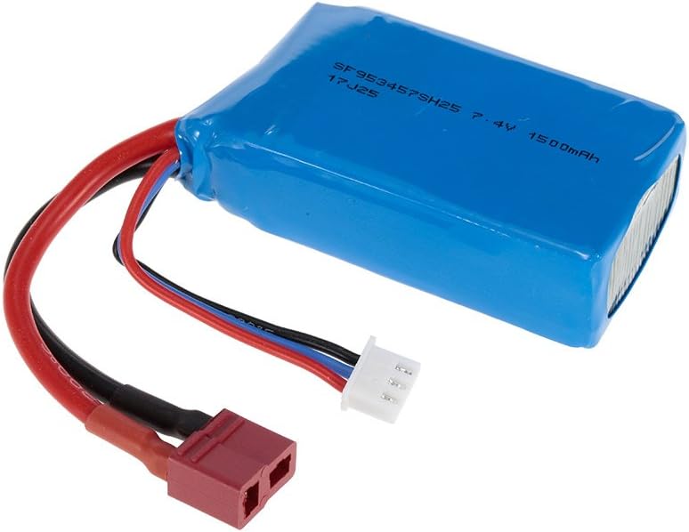 Batteria Ricaricabile LiPo 7,4V 1500mAh | Compatibile con WLtoys A959-B, A979-B | Alta Capacità e Sicurezza | Per Modellismo RC, Blu