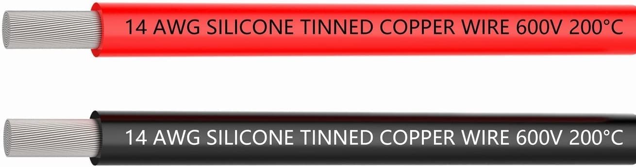 Cavo Siliconico 14 AWG | 5m Flessibile e Resistente alle Alte Temperature | Per Cablaggio Elettrico, Rosso