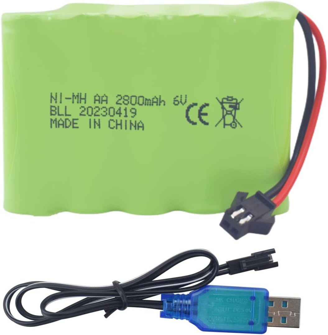 6,0 V 2800 mAh baterija AA z vtičem SM-2P | Kabel USB | Združljivo z TB141 TB142 DE37