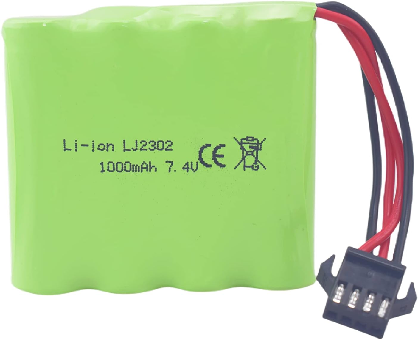 Batteria Ricaricabile 7.4V 1000mAh SM-4P per RC DE36W DE65 | Ricarica USB Facile | Alta Durata, Design Compatto, Green