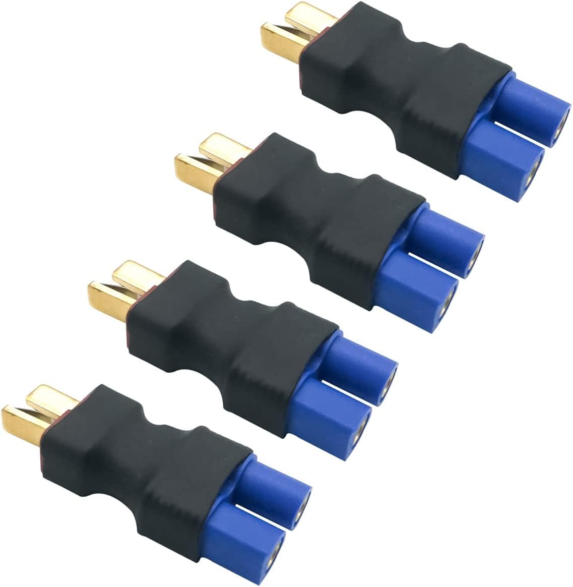 2 Pairs XT60 to T-Plug Deans Style Wireless Adapter, Male and Female Connector - Ideal for RC Modeling and Drones