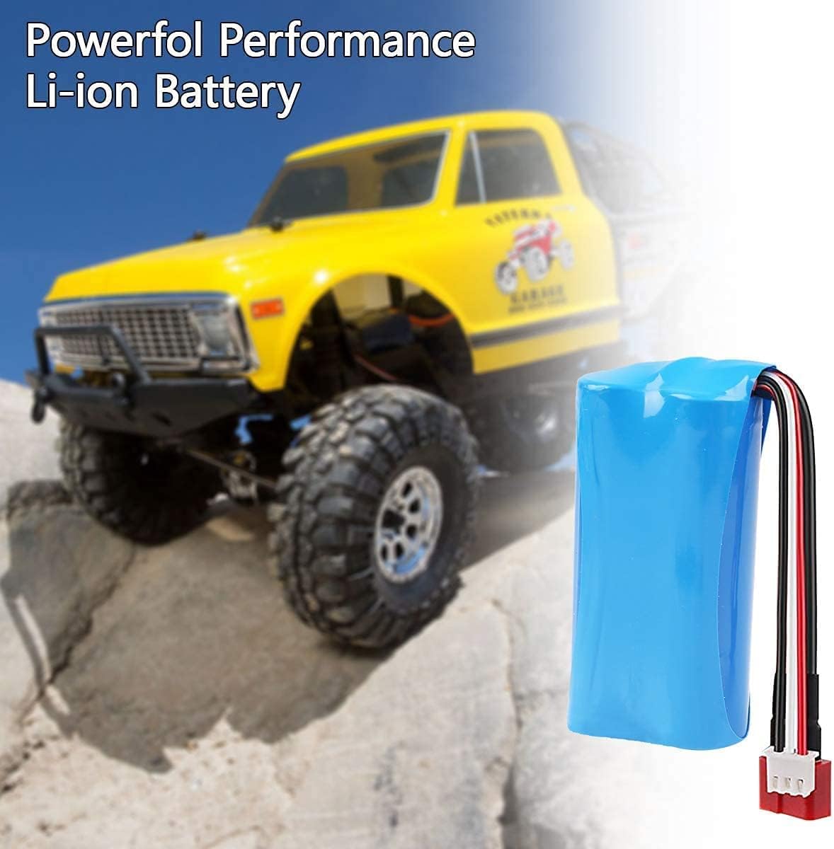 2 Pieces 7.4V 1500MAH Li-Ion Battery High-Discharge T Plug Stable RC Car Accessories 15C for T40 for RC Car for F49 with USB Charger