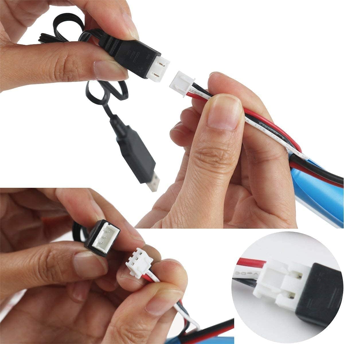 2 Pieces 7.4V 1500MAH Li-Ion Battery High-Discharge T Plug Stable RC Car Accessories 15C for T40 for RC Car for F49 with USB Charger