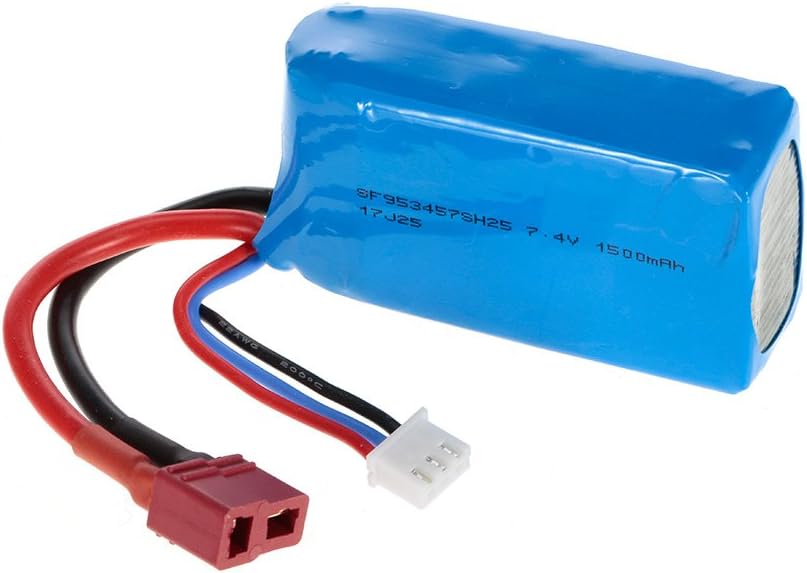 Batteria Ricaricabile LiPo 7,4V 1500mAh | Compatibile con WLtoys A959-B, A979-B | Alta Capacità e Sicurezza | Per Modellismo RC, Blu