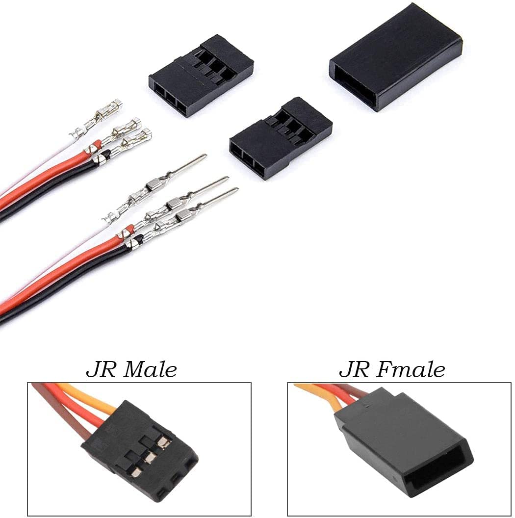 Set 30 Connettori Maschio e Femmina JR per RC Droni, Elicotteri e Auto RC | Connettore Servo RC 3-Pin 2,54 mm