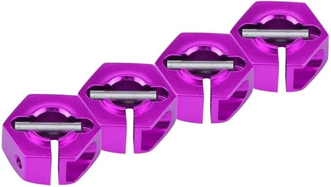 Adattatori per Mozzi Ruota Esagonali 12 mm Universali per Auto HSP Sakura RC 1/10 (Set di 4) - 7 mm Viola