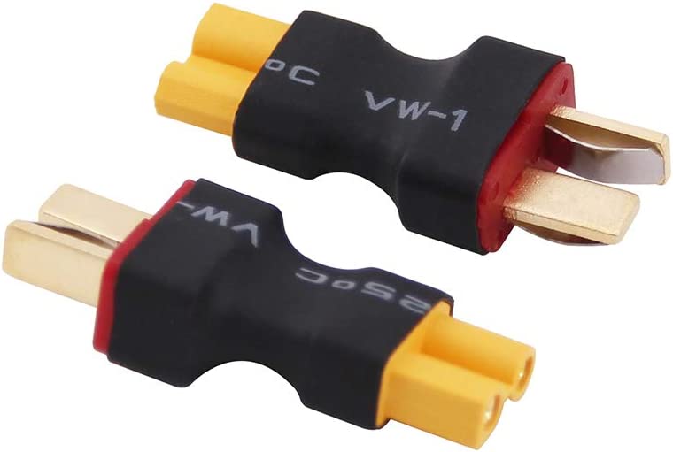 4 Pieces XT30 XT-30 Female to Deans Style T-Plug Male Connector Adapter