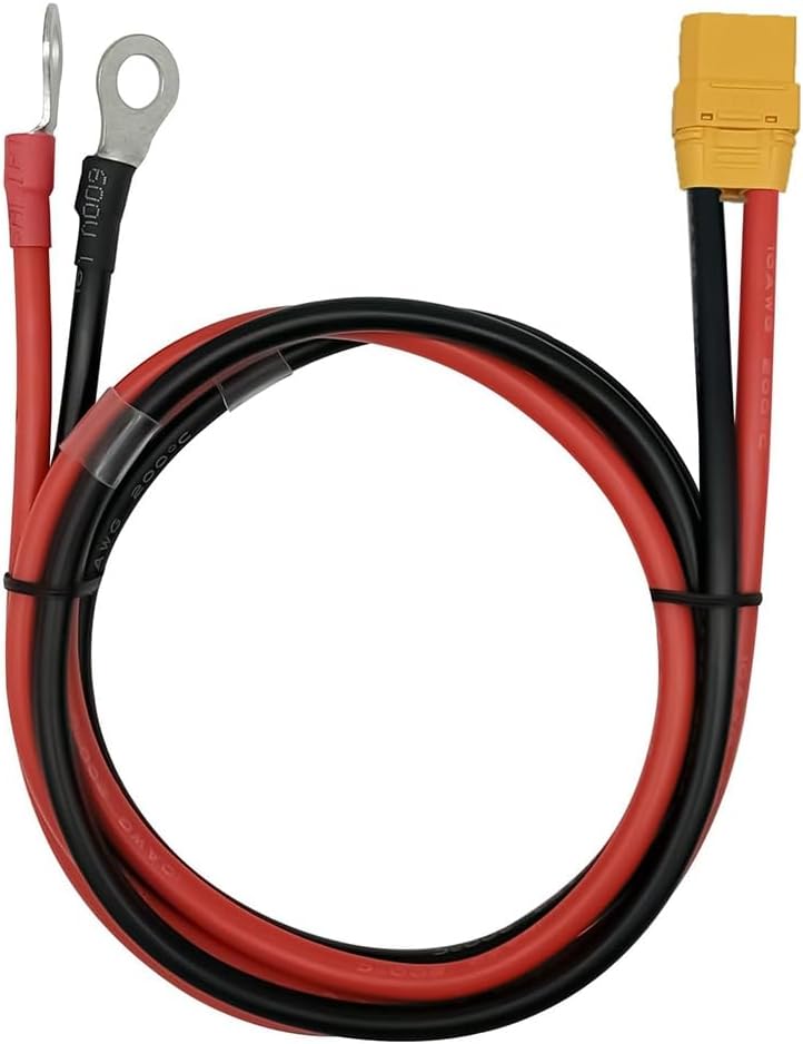 Connettore XT90H-F Femmina a Terminale O-Ring con Cavo in Silicone 10AWG da 100cm – Adattatore per Batterie Lipo RC, Droni FPV, Auto, Elicotteri e Stazioni di Alimentazione