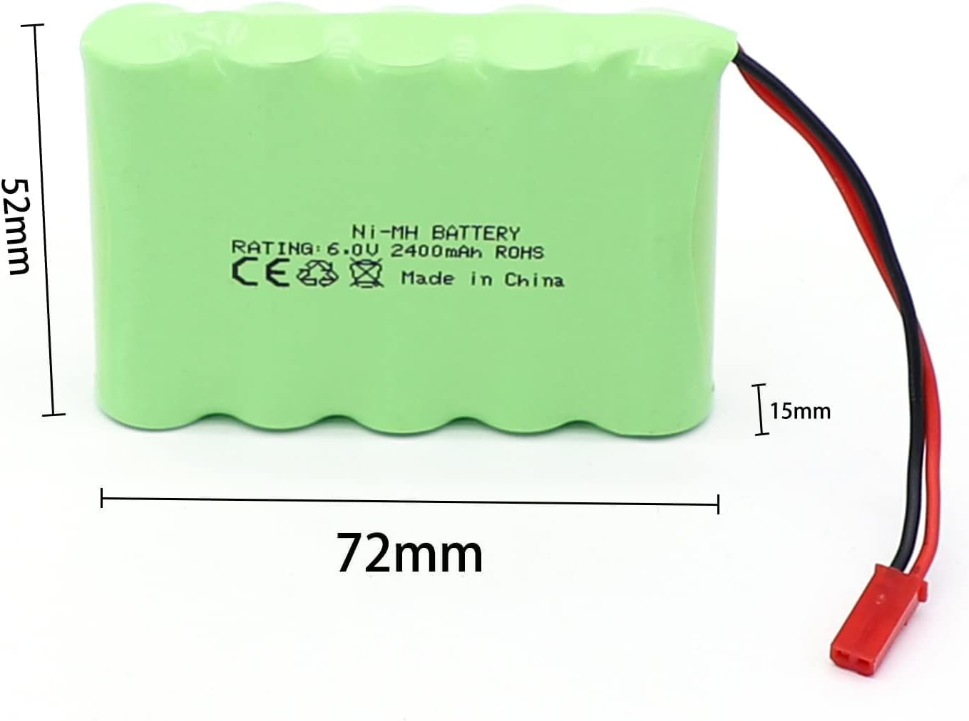 Batteria RC 6V 2400mAh Ni-MH AA con Spina JST per Auto, Barca, Serbatoio RC