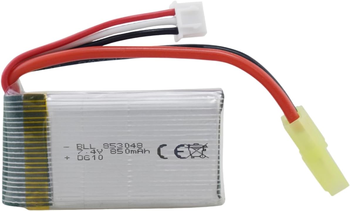 2 Pezzi Batterie al Litio 7.4V 850mAh con Caricatore 2 in 1 – Compatibili con Auto RC 9300, 9301E, 9302E, 9303E, 9034E, 9305E, 300E, 302E, 9310 – Batterie per Auto RC