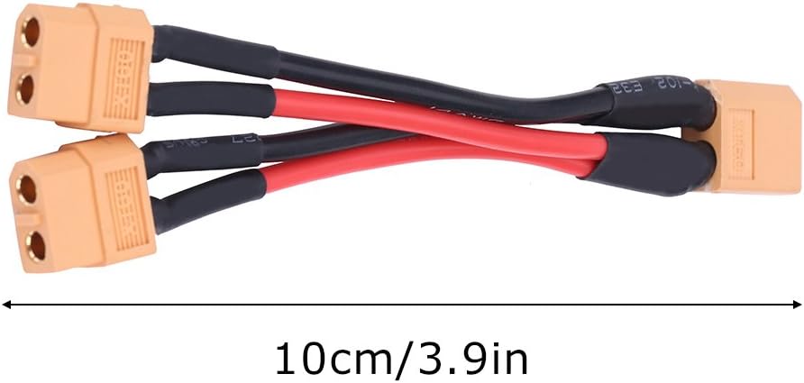 2 Pezzi Cavo XT60 Parallelo Maschio a 2 Femmina e Femmina a 2 Maschio 14AWG | Adattatori per Batterie Lipo RC | Droni, Auto, Aerei, Modellismo