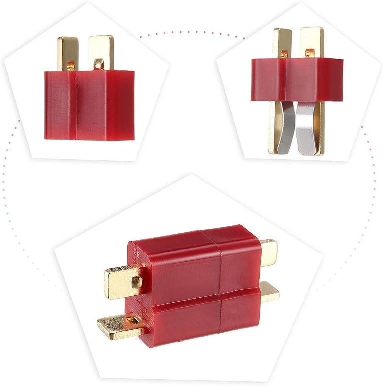 Set 25 Paia T-Plug Connettori Deans Maschio e Femmina | Per Modelli RC Droni, Auto, Barche | Rosso