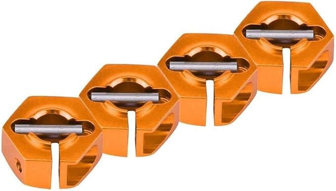 Adattatori per Mozzi Ruota Esagonali 12 mm Universali per Auto HSP Sakura RC 1/10 (Set di 4) - 6 mm Arancione