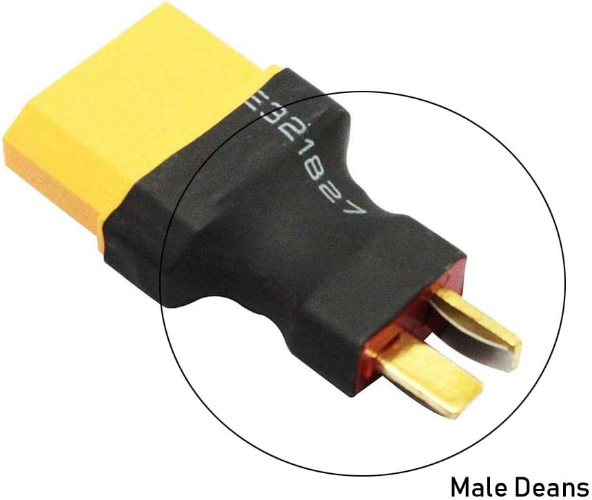 Set 4 Adattatori XT90 Femmina a T Dean Maschio | Compatibilità Universale | Materiali Durevoli | Giallo