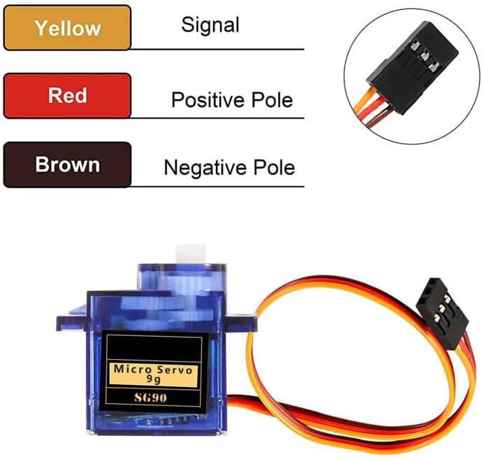 Micro 9G Servomotor for RC Helicopter, Airplane, Boat and Robot | Precise Control | Compatible with Arduino, Raspberry Pi | Pack 2 Pieces, Blue, Plastic