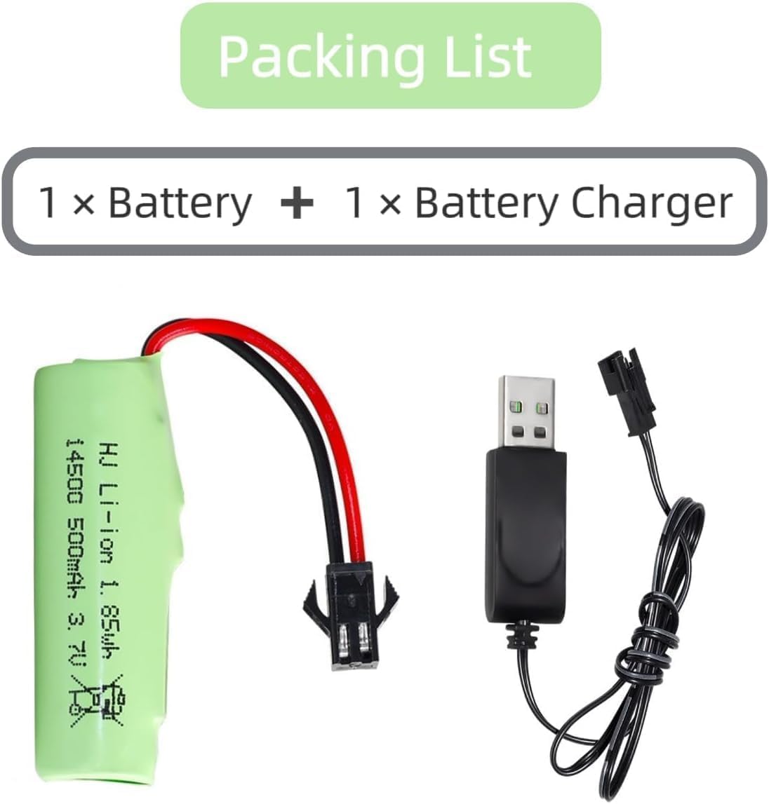 Batteria Li-Ion 3.7V 500mAh con USB per Auto RC DE35 DE38 DE40