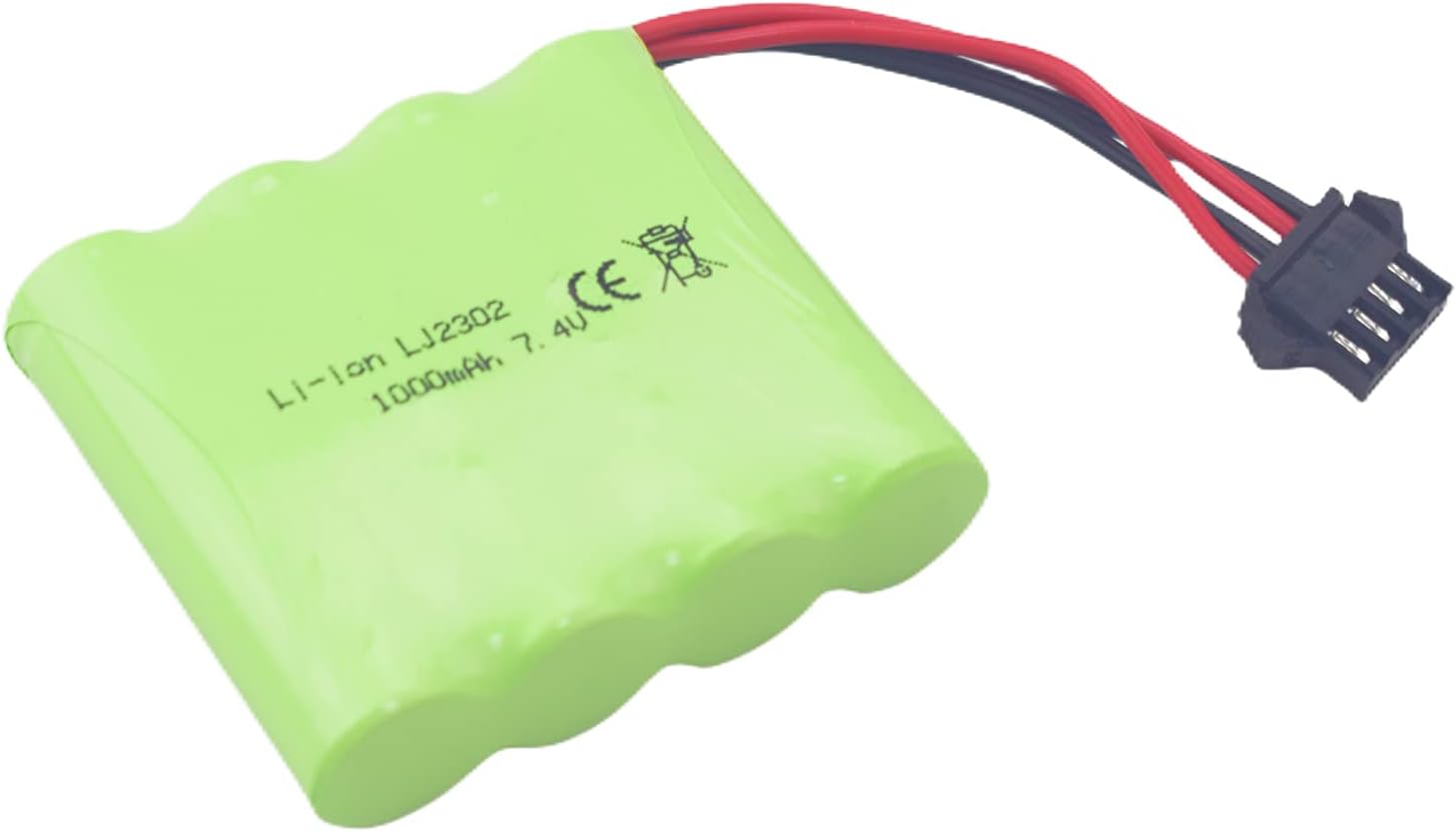 Batteria Ricaricabile 7.4V 1000mAh SM-4P per RC DE36W DE65 | Ricarica USB Facile | Alta Durata, Design Compatto, Green