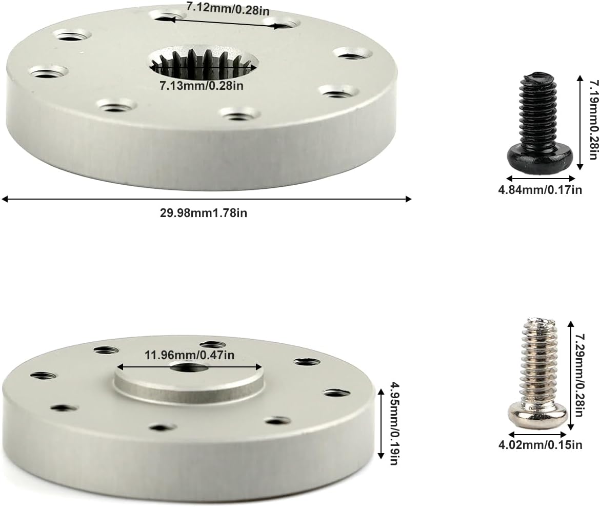 2 Pieces Metal Disc Arms for RC Servo 60KG/80KG/150KG | Compatible Futaba, MG995, MG996 | For Robots, Cars, Planes, Radio Controlled Models