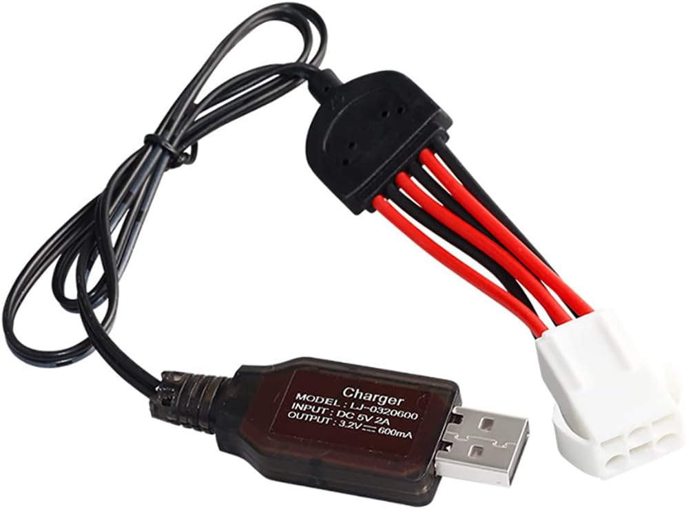 Set di 2 Batterie Ricaricabili Ioni di Litio 9.6V 800mAh 20C | Connettore EL-6P | Caricabatterie USB