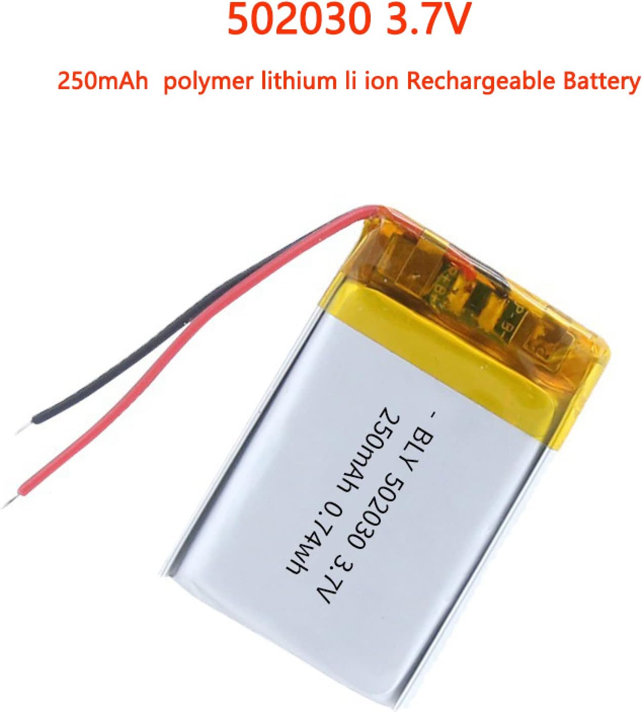 Rechargeable Lipo Battery 502035 (3.7v, 300mAh Lipo) for Bluetooth Headsets, smart watches, POS, Medical Instruments and other portable devices.