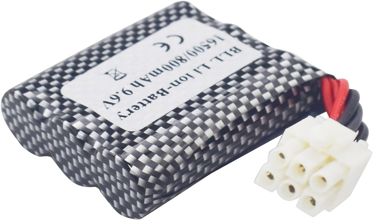 Set di 2 Batterie Ricaricabili Ioni di Litio 9.6V 800mAh 20C | Connettore EL-6P | Caricabatterie USB