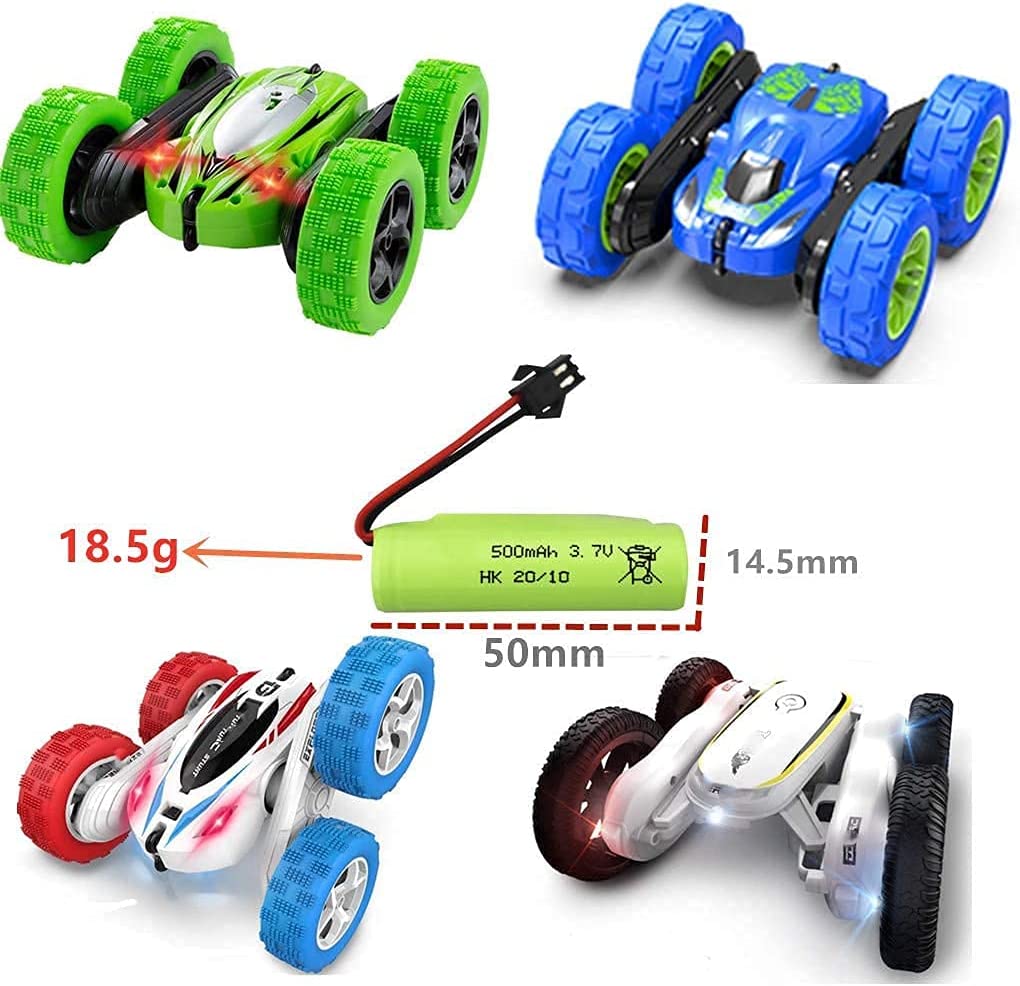 Batterie al Litio 3.7V 500mAh | Compatibili con Auto RC DE35 DE38 DE40 DE50 TB202 TM201 TM202 | Sicurezza Integrata, Verde