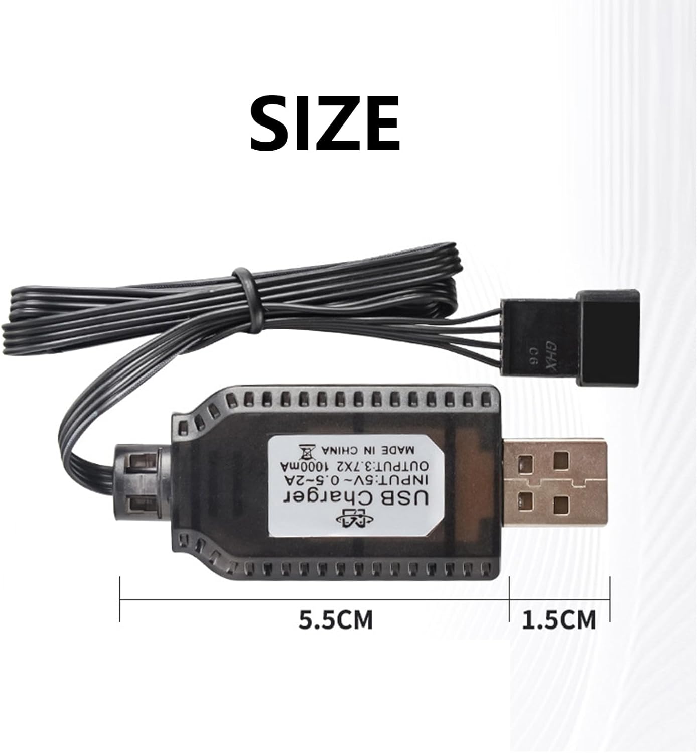 4 Pezzi Caricabatterie USB Universale per Batterie LiPo 7.4V 2S - 4PIN SM-4P - Compatibile con Auto/Drone/Barca RC - Protezione Sovraccarico - Indicatore di Carica, Nero