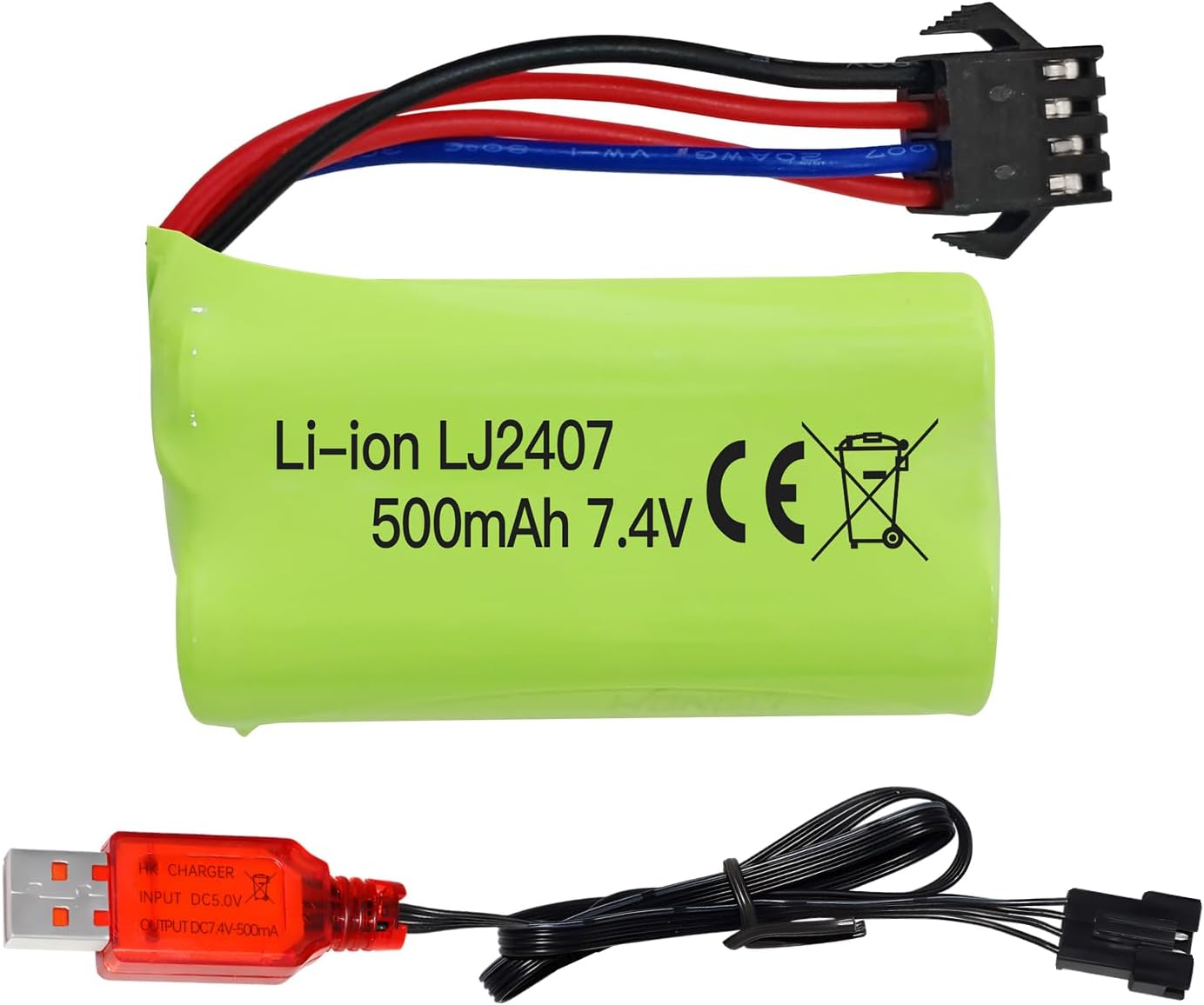 2400mAh 4.8V AA Ni-MH Battery Rechargeable SM 2P Plug For HY800 F1 F3 RC Boat RC Bus USB Cable SM 2P