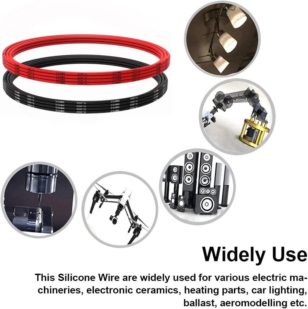 Cavo Silicone 22 AWG 5 Metri | Flessibile e Resistente alle Alte Temperature | Per Progetti Elettronici