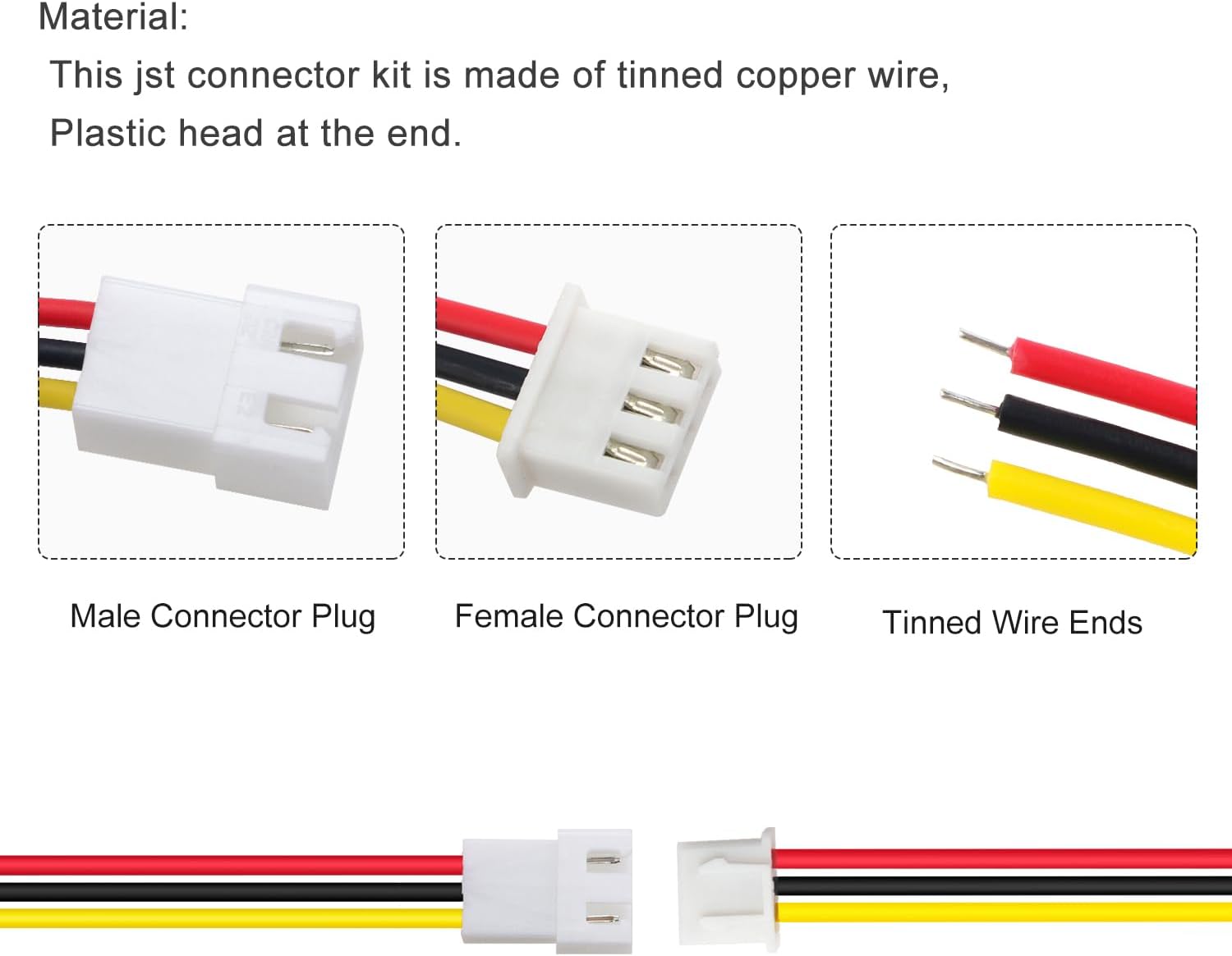 2 Pieces XT60 Parallel Male to 2 Female and Female to 2 Male 14AWG Cable | RC Lipo Battery Adapters | Drones, Cars, Airplanes, Model Builders