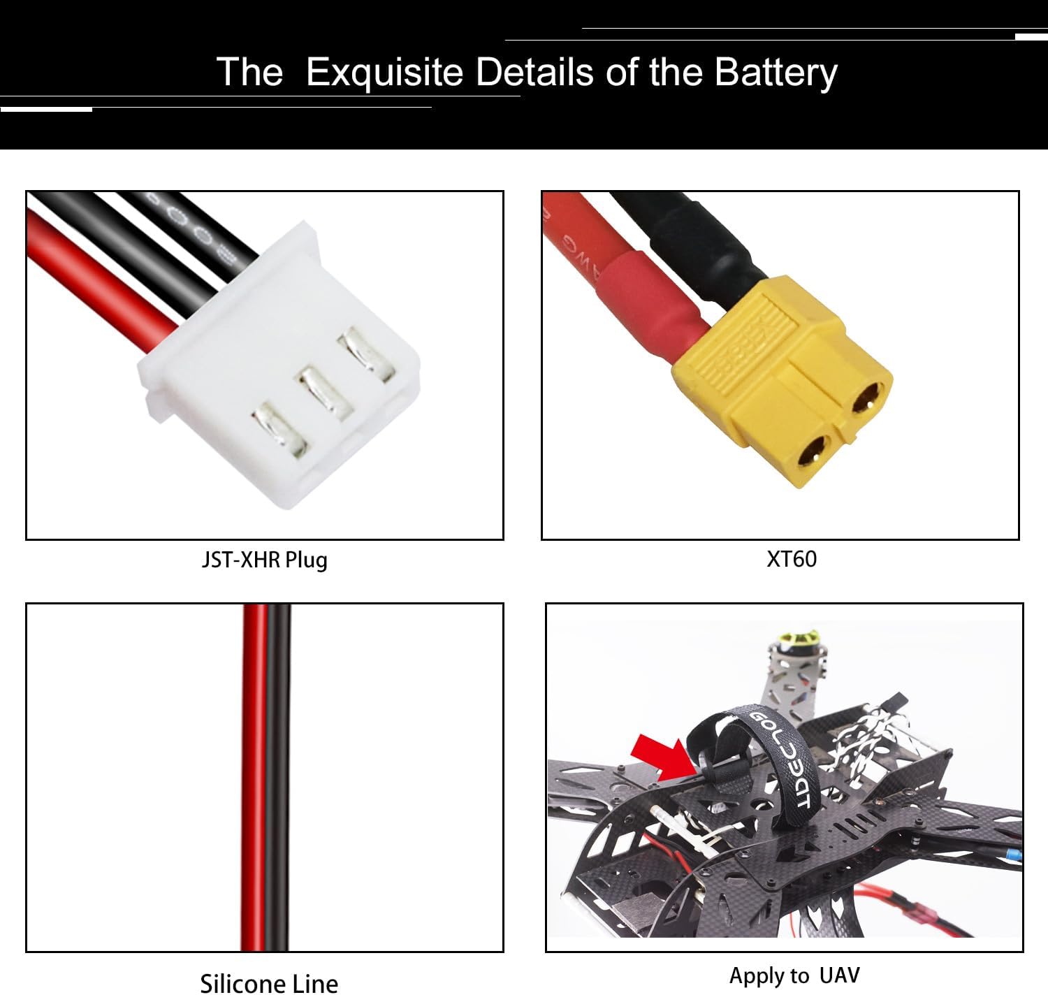 6-Cell 22.2V 1300mAh 100C Lipo Battery with XT60 Connector, Silicone Cable and Soft Shell - Dimensions 74x38x38 mm, Weight 265g - High Power for RC Models