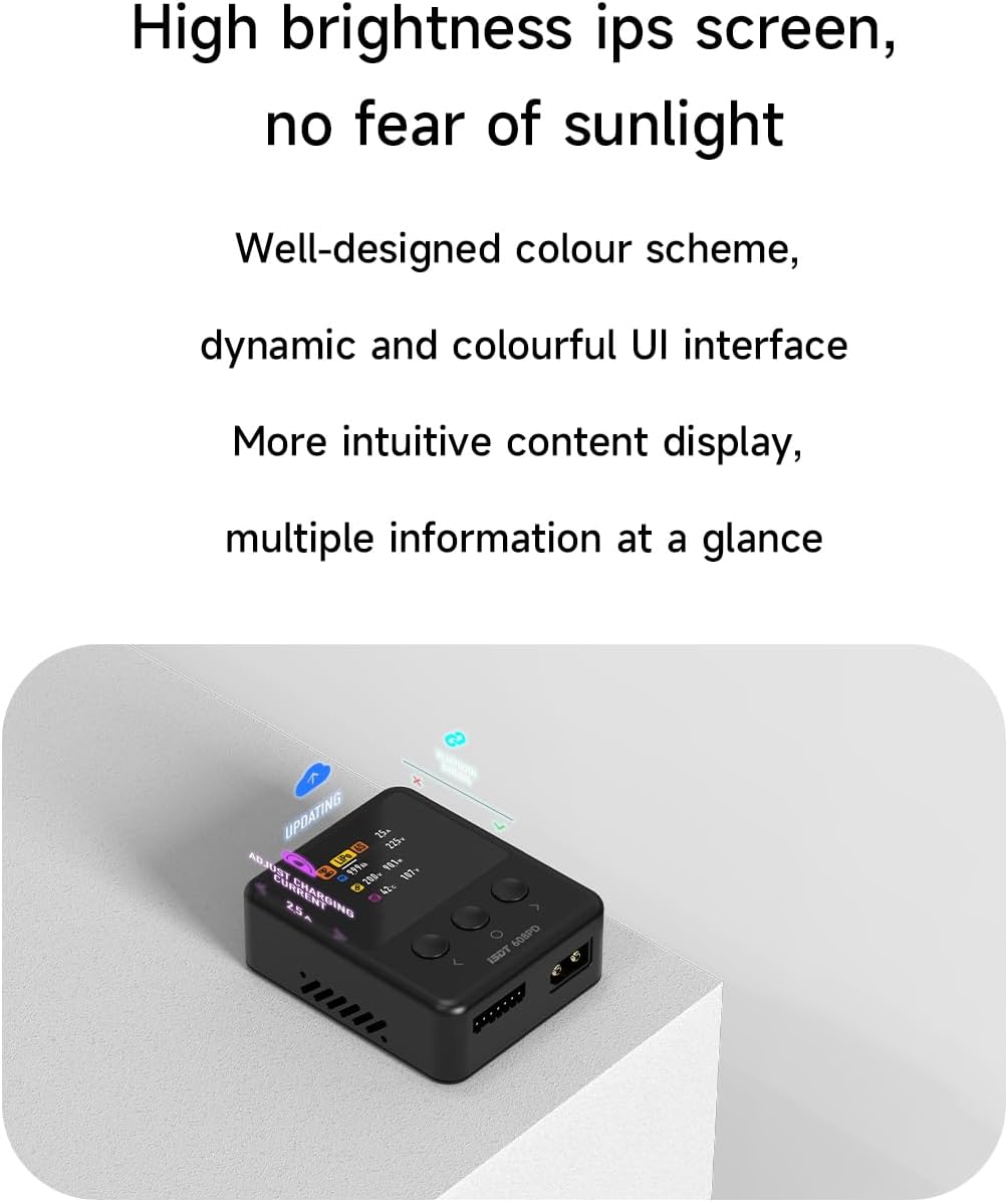 ISDT 608PD Lipo Caricabatteria DC 240 W/10 A, USB C 100 W/5 A - Intelligente per Batterie RC