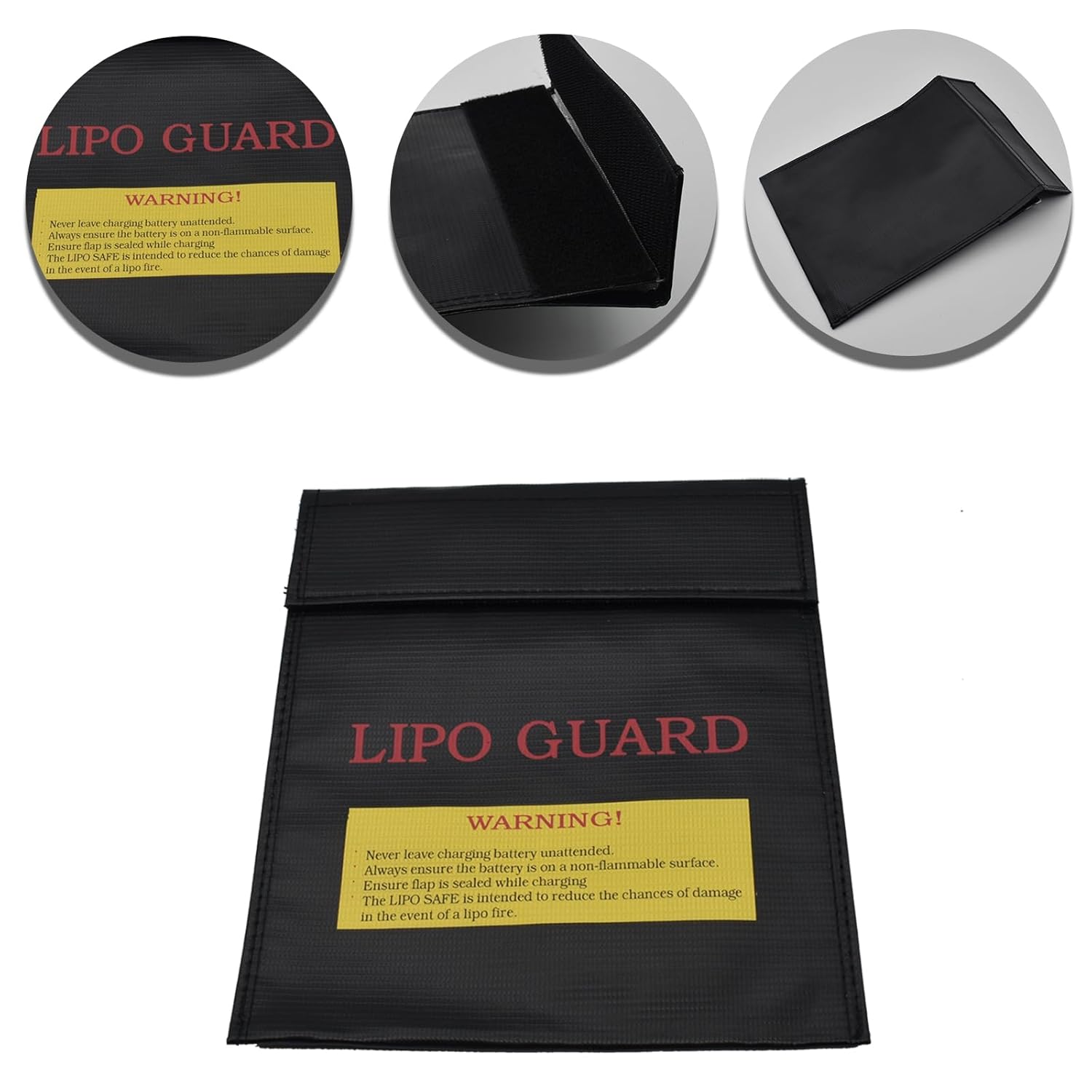 Lipo-taske Brandsikker batteritaske Ideel til opladning af Lipo-batterier Brandsikker, (Størrelse 185 x 75 x 60 cm)
