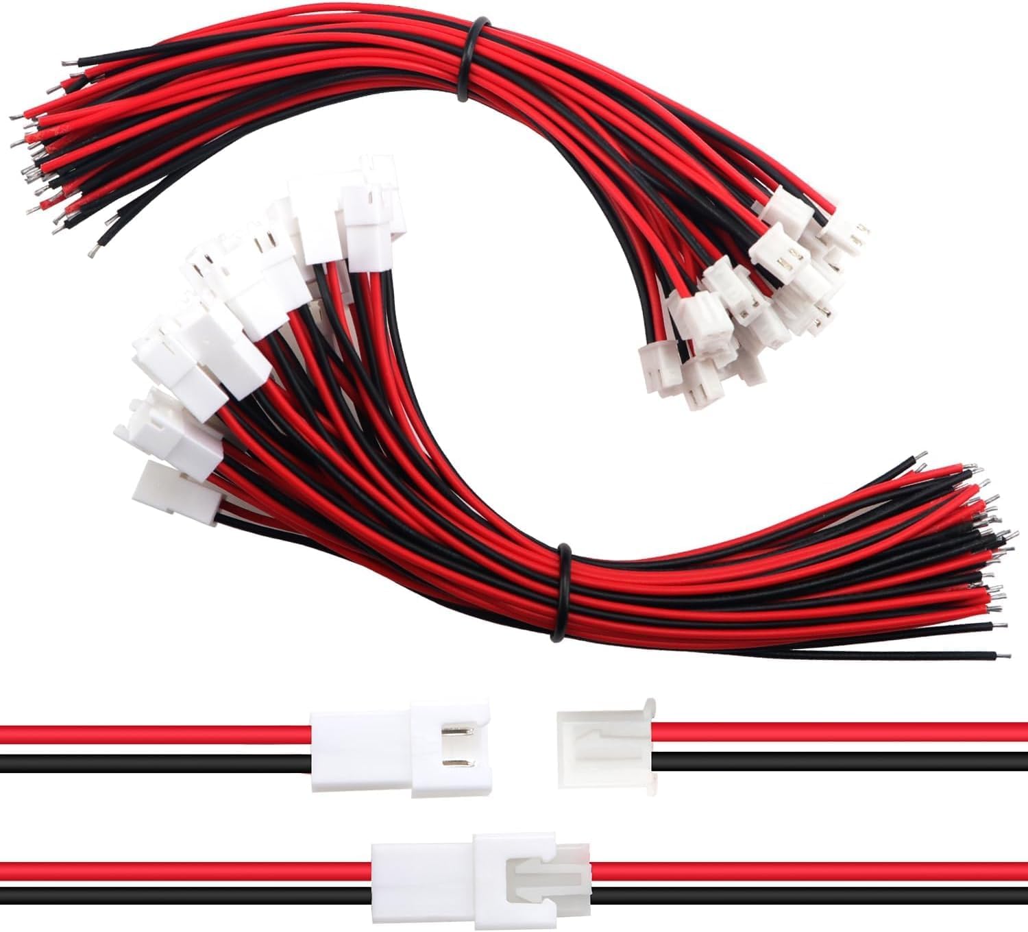 30 Paia Connettori JST XH 2.54 2 Pin 150mm 22AWG Maschio Femmina LED Batterie Robot DIY