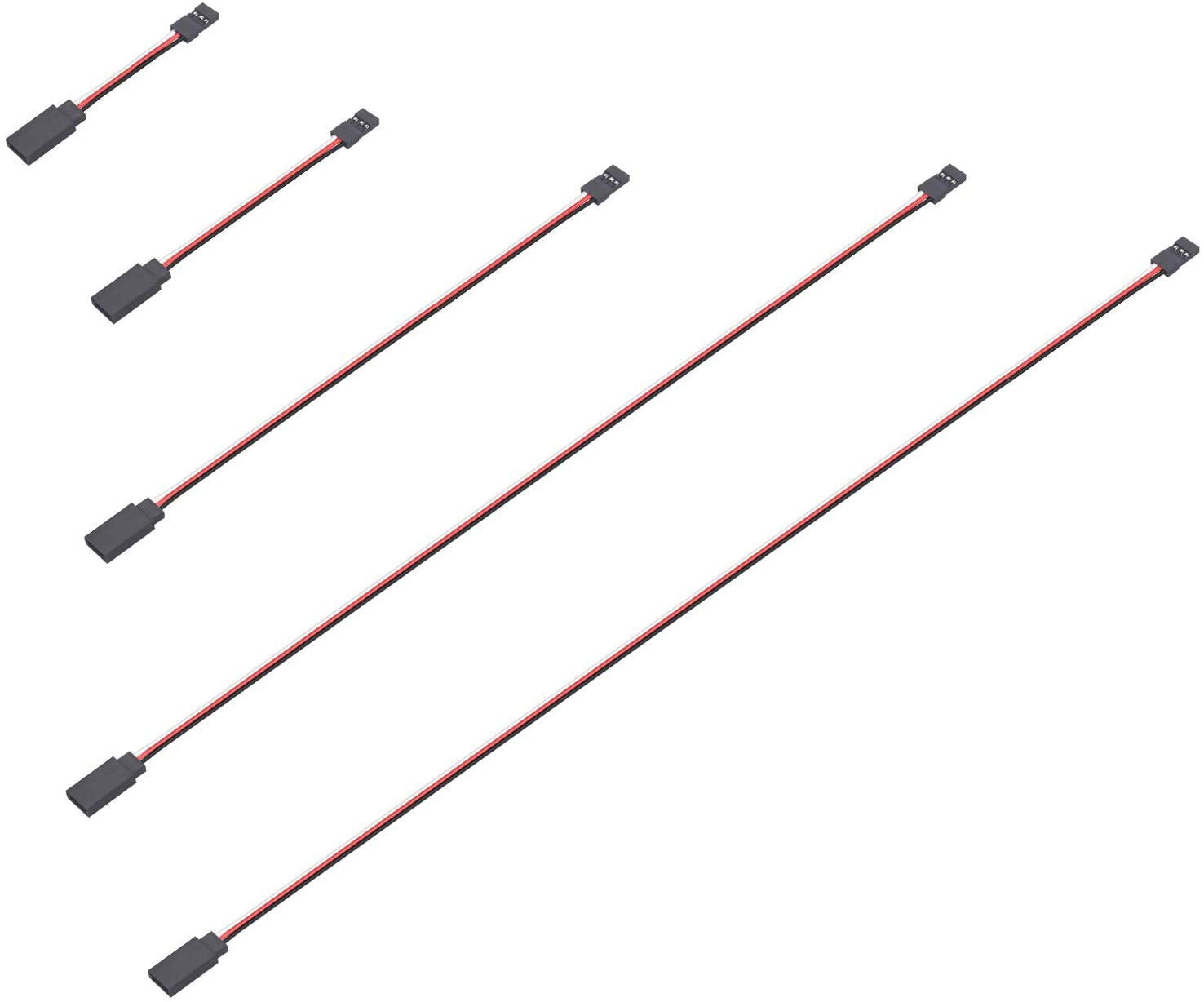 30 Cavi Prolunga Servo JR Futaba 3 Pin 22AWG 60 Core 10-60cm RC Drone Auto Elicotteri