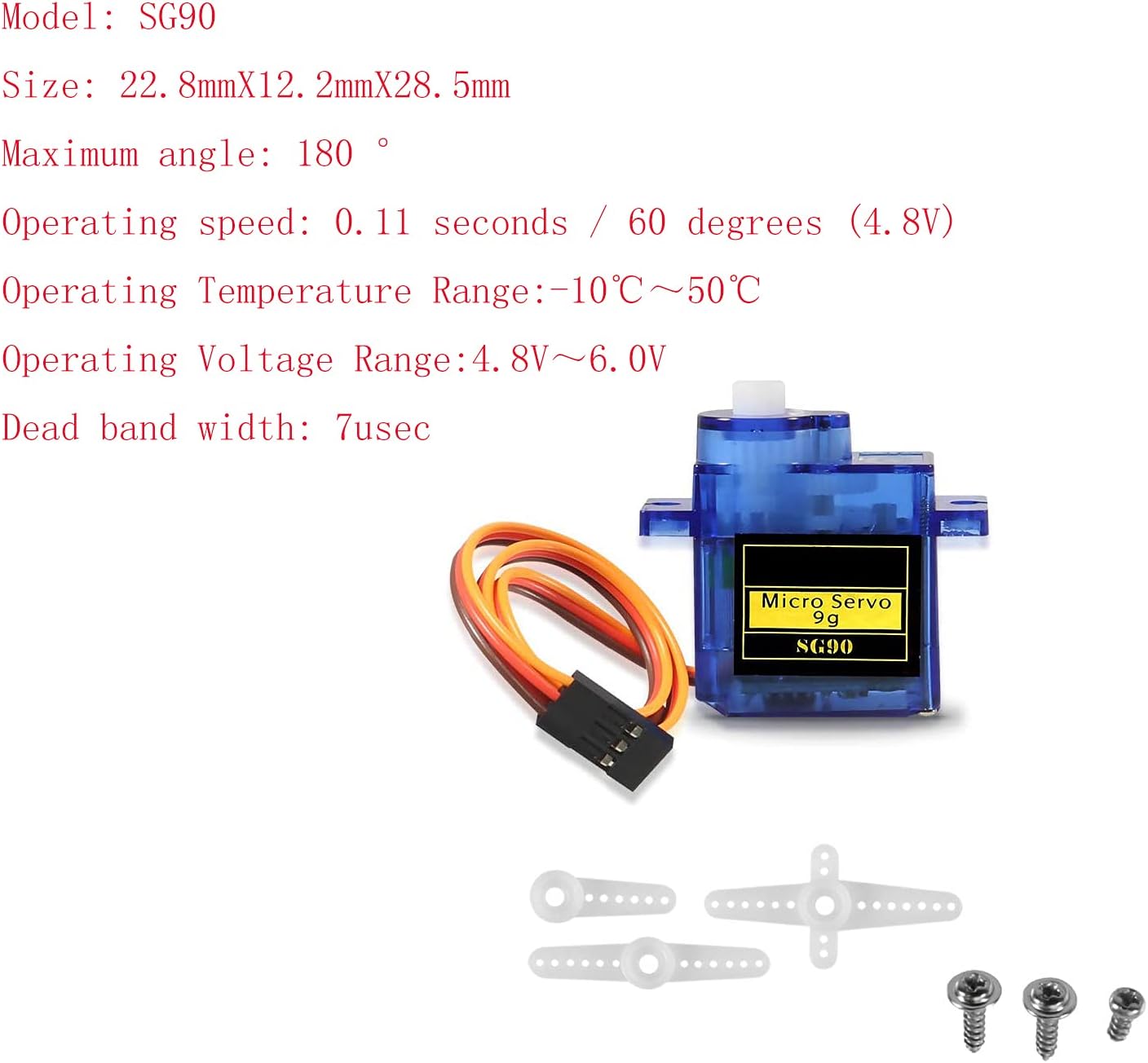 Micro 9G Servomotor for RC Helicopter, Airplane, Boat and Robot | Precise Control | Compatible with Arduino, Raspberry Pi | Pack 2 Pieces, Blue, Plastic