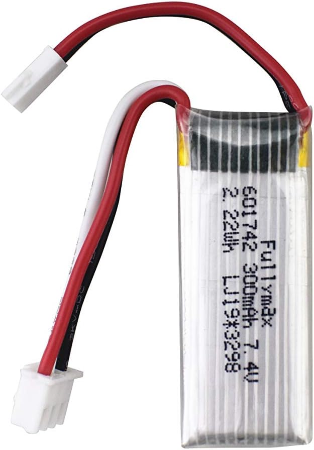 Set 2 Batterie Litio 7.4V 300mAh per WLToys F959, XK A600 | Compatibilità Estesa con RC Aereo | Prestazioni Prolungate, Silver